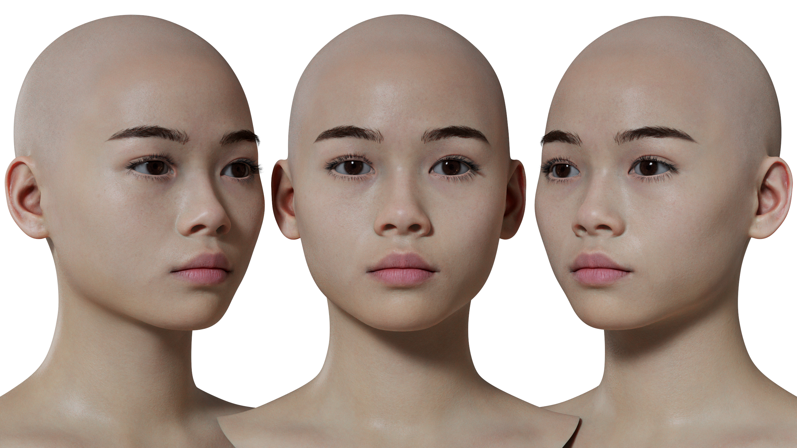 Download Asian female face scan